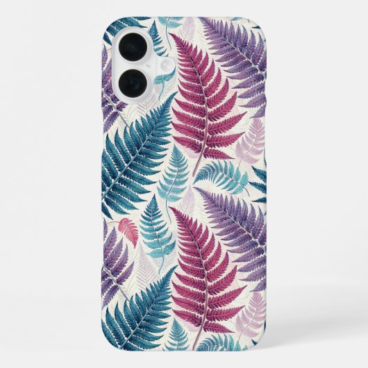 Vintage-style botanical fern leaves iPhoneケース (裏面)