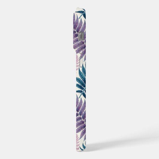 Vintage-style botanical fern leaves iPhoneケース (左側面)