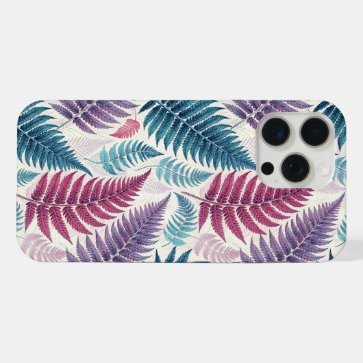 Vintage-style botanical fern leaves iPhoneケース (裏面横)