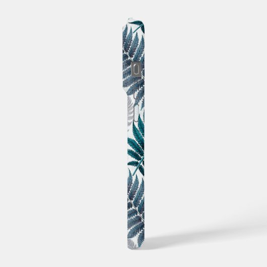 Vintage-style botanical fern leaves iPhoneケース (左側面)