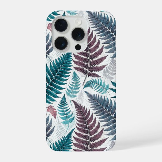 Vintage-style botanical fern leaves iPhoneケース (裏面)