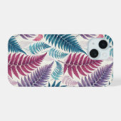 Vintage-style botanical fern leaves iPhone 15ケース (裏面横)