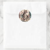 Vintage Style Cat ラウンドシール (バッグ)