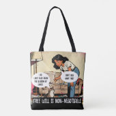 Vintage Style Cat Sarcastic Humor トートバッグ (裏面)