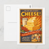 Vintage-Style Cheese Advertisement ポストカード (正面/裏面)