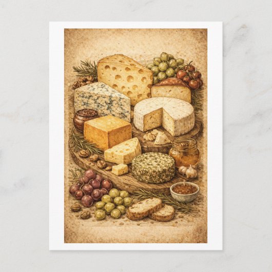 Vintage-Style Cheese Board ポストカード (正面)