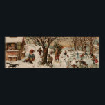 Vintage style Christmas scene Large Decor Print ポスター<br><div class="desc">A vintage winter landscape scene featuring a boy on a sleigh in a winter snow filled background,  great winter xmas gifts</div>