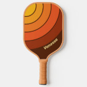 Vintage Style Circle Stripe with Name ピックルボールラケット (裏面)