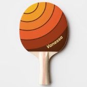 Vintage Style Circle Stripe with Name 卓球ラケット (裏面)