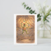 Vintage-Style Circus Frog Juggling Balls ポストカード (スタンド正面)