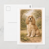 Vintage-Style Cocker Spaniel ポストカード (正面/裏面)