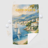 Vintage Style Cote D'Azur French Travel  ゴルフタオル (インサイチュ)