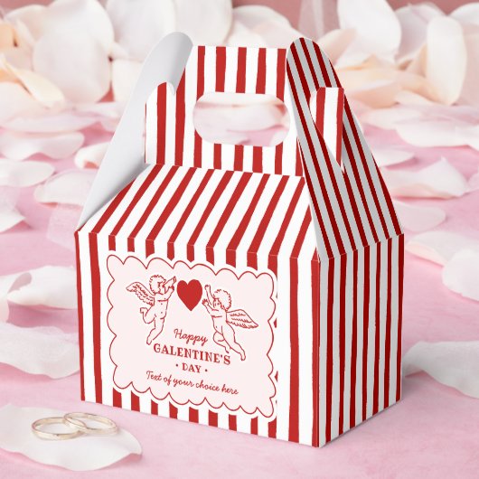 Vintage Style Cupid Doodles Happy Galentine's Day フェイバーボックス (ウェディング)