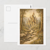 Vintage-Style Fairy Tale Castle ポストカード (正面/裏面)