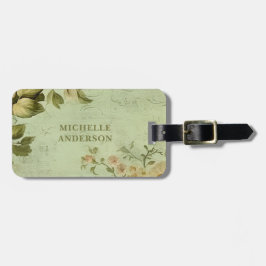 Vintage Style Floral Rose  ラゲッジタグ