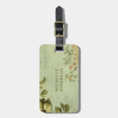 Vintage Style Floral Rose  ラゲッジタグ (正面縦)