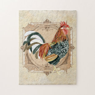 Vintage Style French Country Rustic Barn Rooster ジグソーパズル