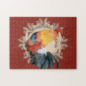 Vintage Style French Country Rustic Barn Rooster ジグソーパズル (横)