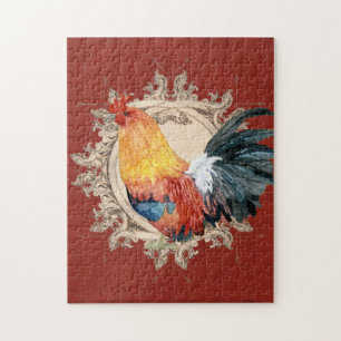 Vintage Style French Country Rustic Barn Rooster ジグソーパズル