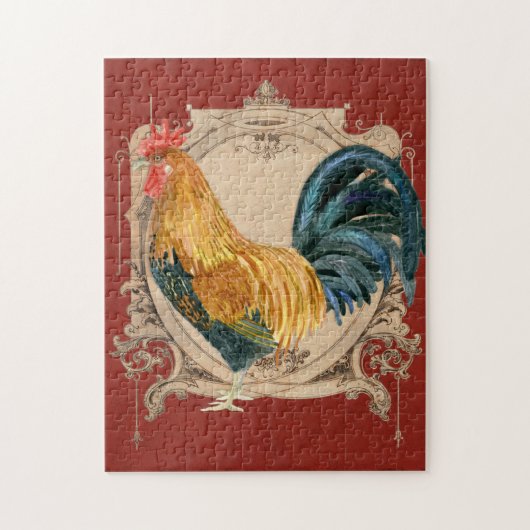 Vintage Style French Country Rustic Barn Rooster ジグソーパズル (縦)