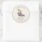Vintage style Grape Jelly on Off White ラウンドシール (バッグ)