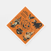 Vintage Style Halloween Graphics Personalized スタンダードランチョンナプキン (角)