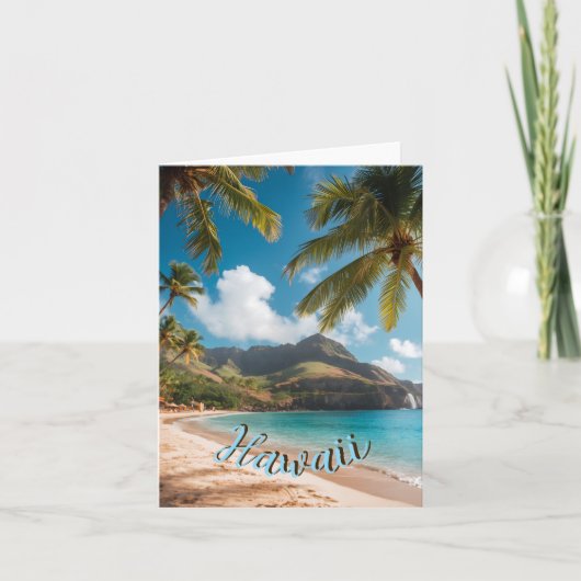 Vintage Style Hawaiian Travel Coast Sea Sunset カード (正面)