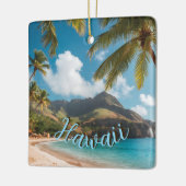 Vintage Style Hawaiian Travel Coast Sea Sunset セラミックオーナメント (左)