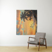 Vintage Style Hawaiian Travel Coast Sea Sunset タペストリー (インサイチュ)