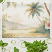 Vintage Style Hawaiian Travel Honolulu キッチンタオル (折り畳み)