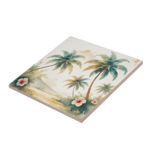 Vintage Style Hawaiian Travel Honolulu タイル (側面)