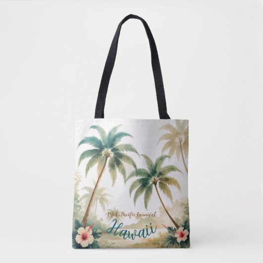 Vintage Style Hawaiian Travel Honolulu トートバッグ (正面)