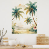 Vintage Style Hawaiian Travel Honolulu ポスター (キッチン)