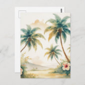 Vintage Style Hawaiian Travel Honolulu ポストカード (正面/裏面)