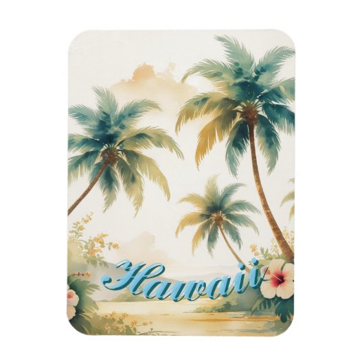 Vintage Style Hawaiian Travel Honolulu マグネット (縦)