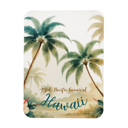 Vintage Style Hawaiian Travel Honolulu マグネット (縦)