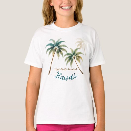 Vintage Style Hawaiian Travel Honolulu Tシャツ (正面)