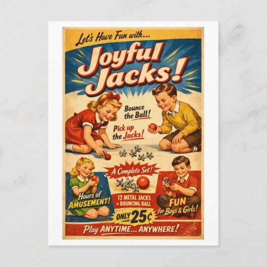 Vintage-Style Jacks Advertisement ポストカード (正面)