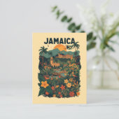 Vintage Style Jamaica Travel Illustration シーズンポストカード (スタンド正面)
