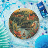 Vintage Style Jamaica Travel Illustration ペーパープレート (パーティー)