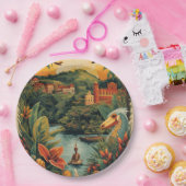 Vintage Style Jamaica Travel Illustration ペーパープレート (パーティー)