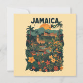 Vintage Style Jamaica Travel Illustration Card (正面)