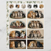 Vintage Style Kittens Ephemera Fussy Cuts (正面/裏面)