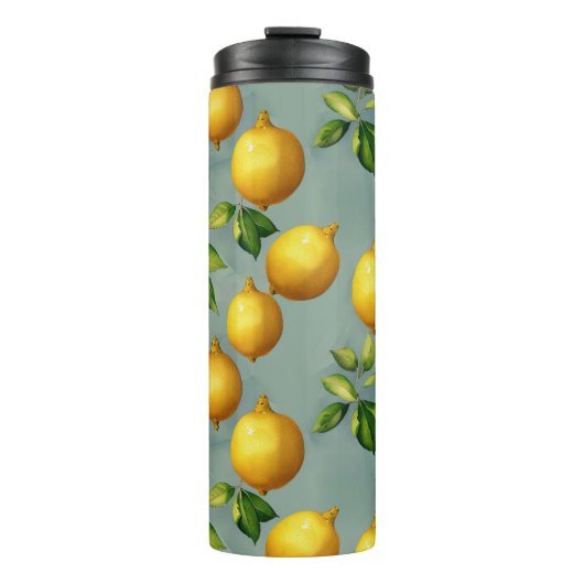 Vintage Style Lemons Pattern Wallpaper Art タンブラー (正面)