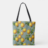Vintage Style Lemons Pattern Wallpaper Art トートバッグ (裏面)