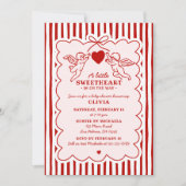 Vintage Style Little Sweetheart Doodle Baby Shower 招待状 (正面)