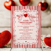 Vintage Style Little Sweetheart Doodle Baby Shower 招待状