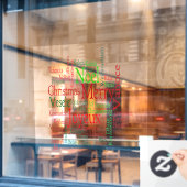 Vintage Style Merry Christmas Translation Word  ウィンドウサイン (カフェ窓)