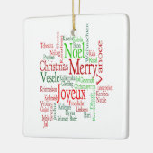 Vintage Style Merry Christmas Translation Word セラミックオーナメント (左)