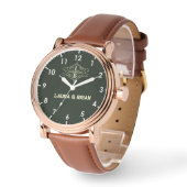 Vintage style Monogram Romantic Couple Gift  腕時計 (傾斜)